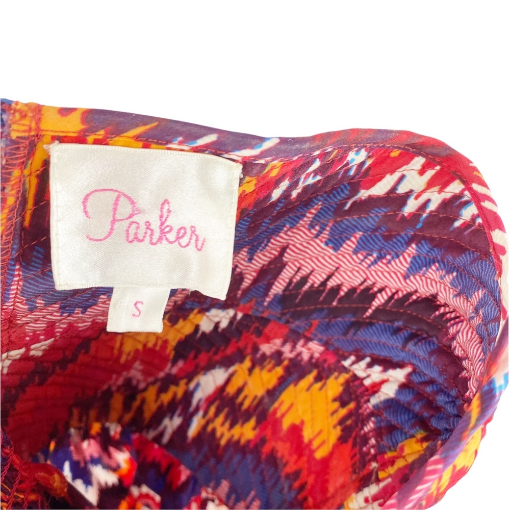 Parker Aztec Spaghetti Strap Silk Ikat Mini Dress Size Small - Picture 7 of 9